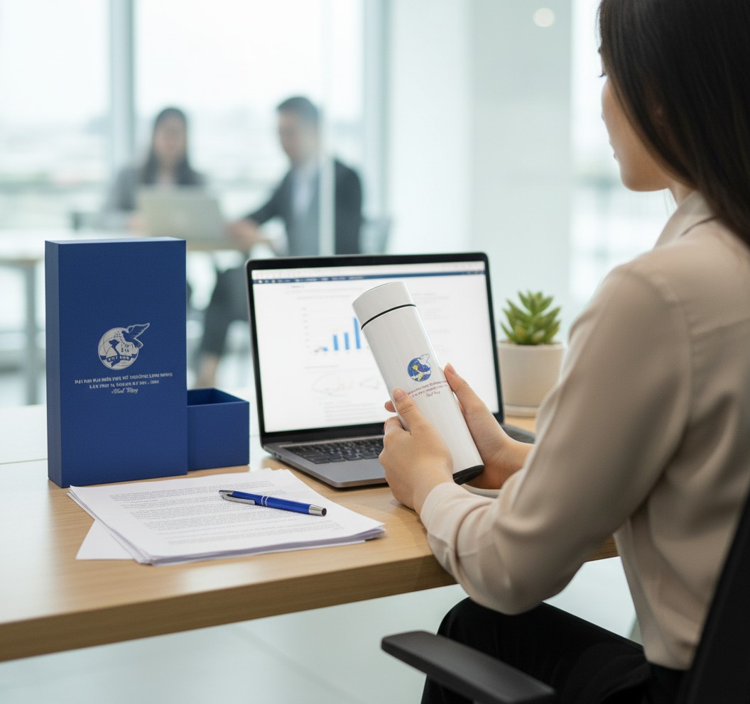 Bình Giữ Nhiệt In Logo Đại Hội Phụ Nữ Linh Đông BiGGift