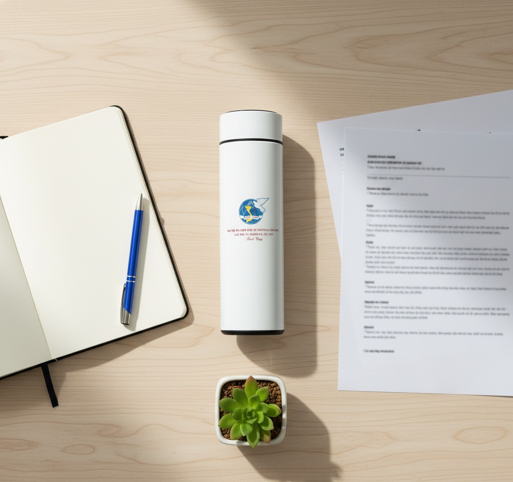 Bình giữ nhiệt được đóng gói trong hộp xi lót lụa sang trọng