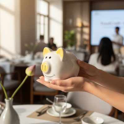 Heo Đất Gốm Sứ In Logo Quà Tặng Kỷ Niệm 7 Năm FoodCenter