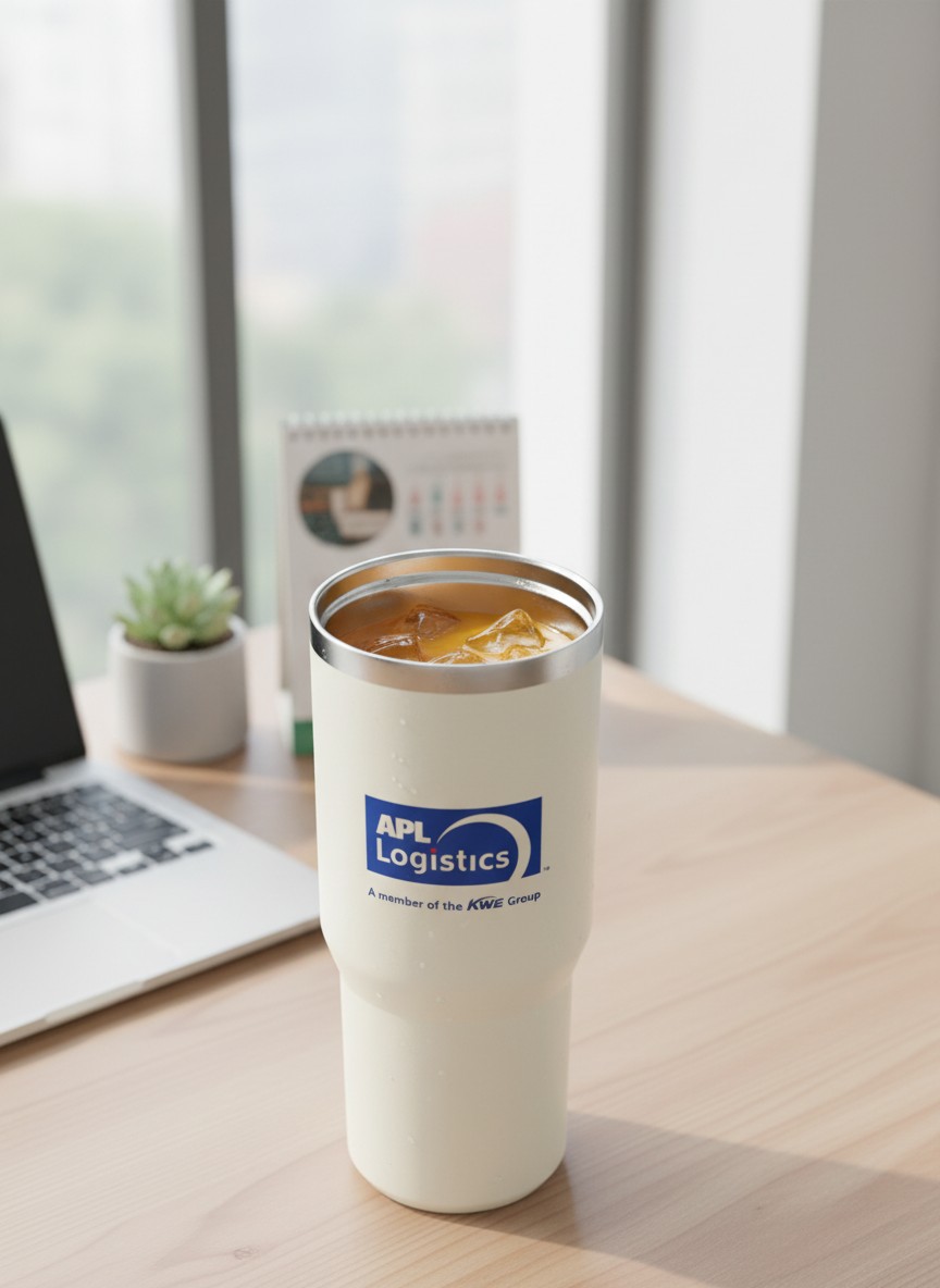 Nắp chống tràn tiện lợi của ly giữ nhiệt quà tặng APL Logistics.