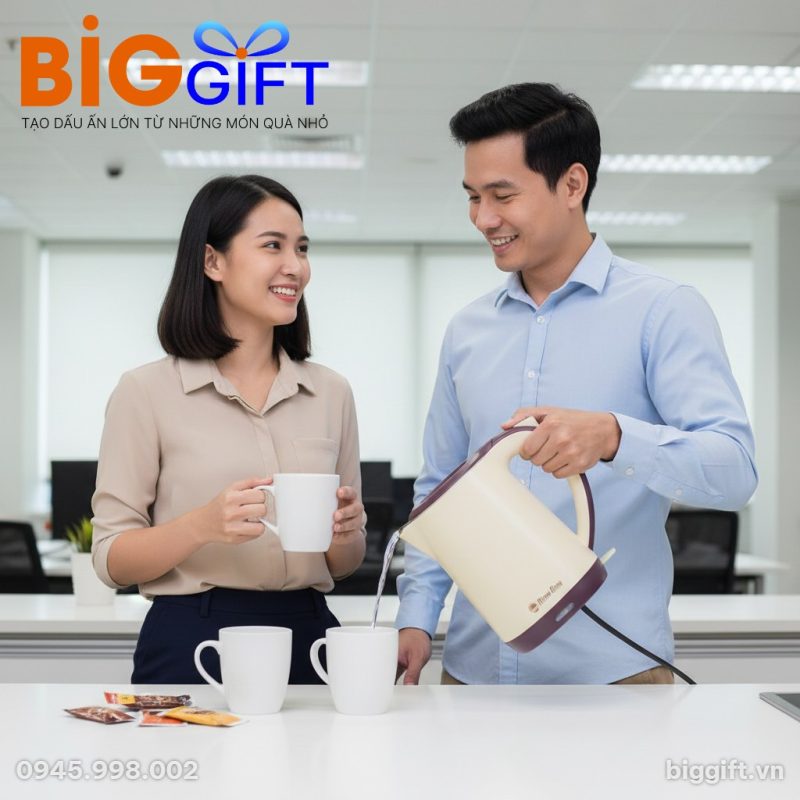 Ấm siêu tốc Rạng Đông trong bối cảnh văn phòng