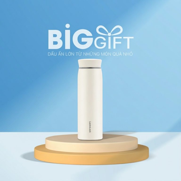 Bình giữ nhiệt quà tặng in logo Lock&Lock Feather Light Ring 460ml BGN07
