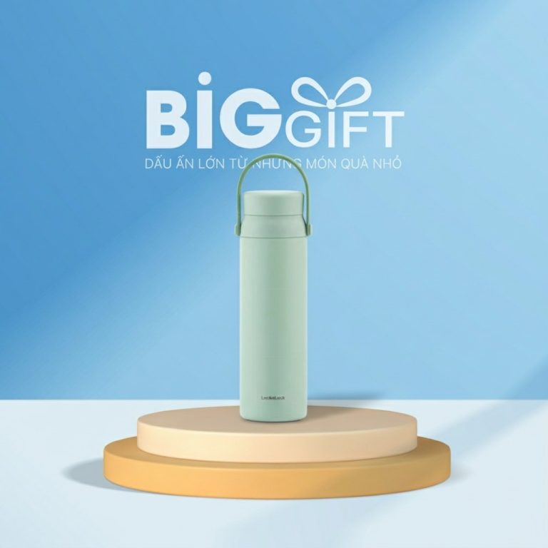 Bình nước giữ nhiệt in logo quà tặng Lock&Lock quai xách 450ml BGN03