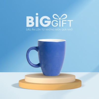Cốc sứ Bát Tràng quà tặng in logo dáng Lotte men màu mát LS02