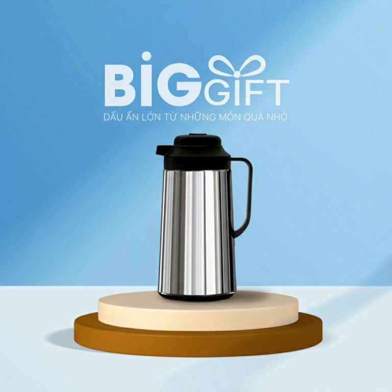 Phích giữ nhiệt quà tặng in logo Rạng Đông thân Inox 1L PGN02
