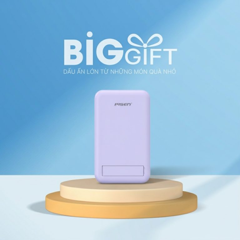 Sạc dự phòng in logo quà tặng thương hiệu PISEN 10000mAh SDP03