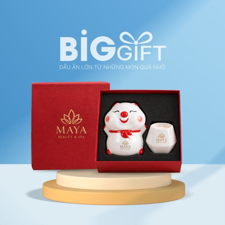 Bộ giftset in logo quà tặng heo đất bánh bao và cốc sứ đựng nến thơm BGS-02