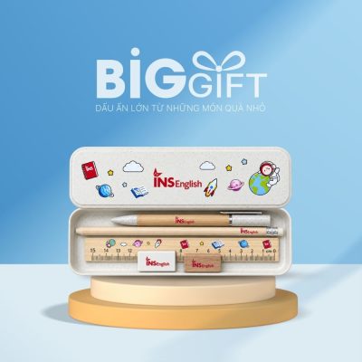 Set dụng cụ học tập thân thiện môi trường quà tặng in logo 5 món cho bé BGS-19