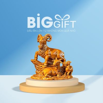 Tượng gốm sứ quà tặng in logo Tam Dương Khai Thái men hổ phách TG-01