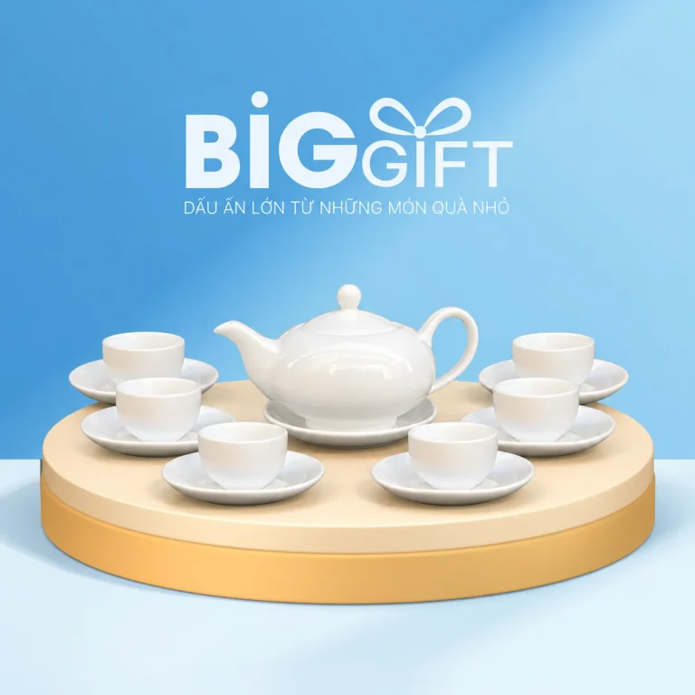Bộ ấm chén men trắng bong bóng 03