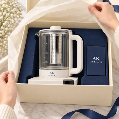 Ấm pha trà đa năng Elmich KEE9146 1,6 lít màu trắng – hộp quà cần chỗ cho cả cụm đế điều khiển