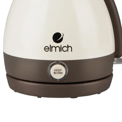 Ấm siêu tốc Elmich KEE1775 1 lít kem nâu – nhận biết nút keep warm ở mặt trước