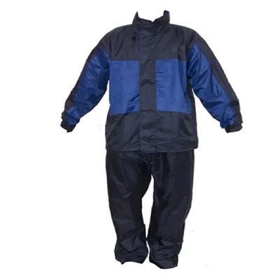 Áo mưa bộ hai lớp tổ ong 62A phối xanh navy – phân biệt mảng màu và cấu trúc áo bộ