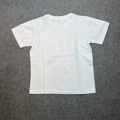 Áo thun cotton trắng cổ tròn tay ngắn – đối chiếu mẫu áo đặt phẳng