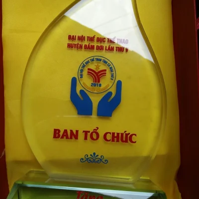 Ảnh nguồn mẫu biểu trưng 02 có nội dung nhiều màu trong hộp lót vàng