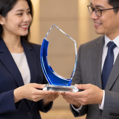 Mô phỏng trao biểu trưng pha lê mẫu 11