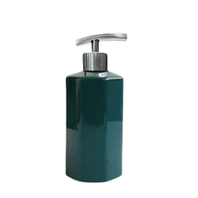 Bình gốm có vòi inox bát giác 250 ml, men xanh đậm – chọn theo các mặt thân và cạnh vát
