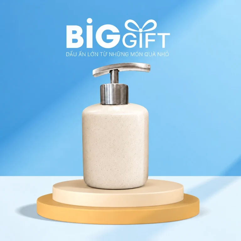 Bình gốm có vòi inox dáng oval 250 ml, men chấm