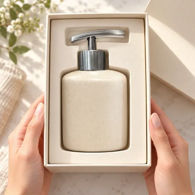 Bình gốm có vòi inox dáng oval 250 ml, men chấm – đóng gói riêng theo cấu hình một bình