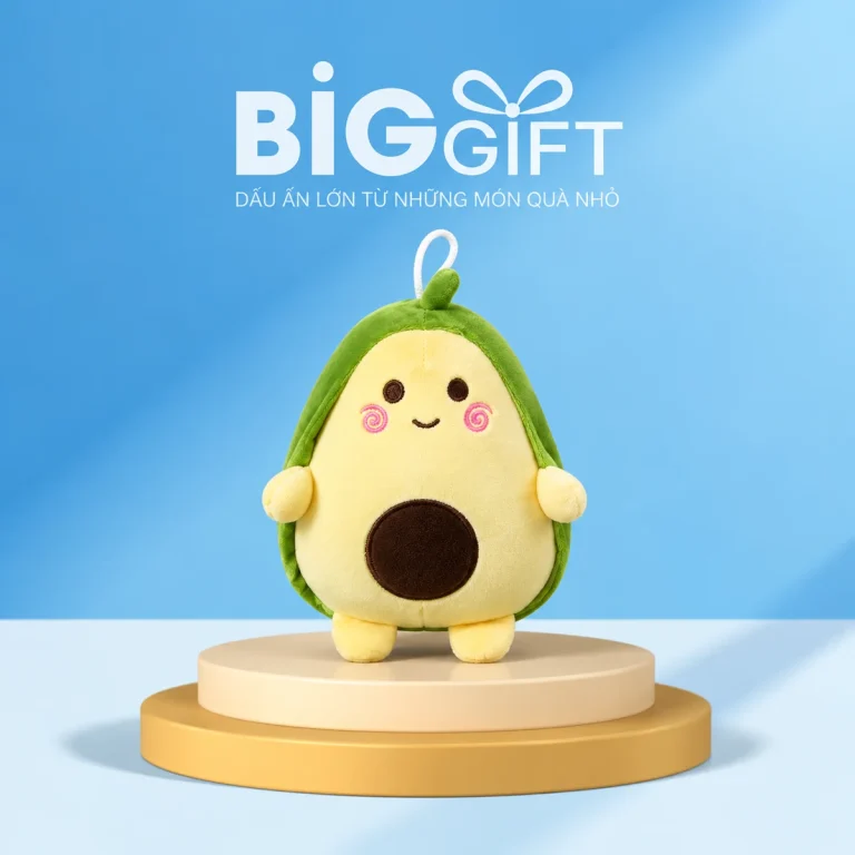 Bơ bông cỡ 15 cm, mặt vàng viền xanh