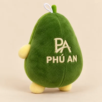 Bơ bông cỡ 15 cm, mặt vàng viền xanh – thêu phú an rõ trên phần lưng xanh trống