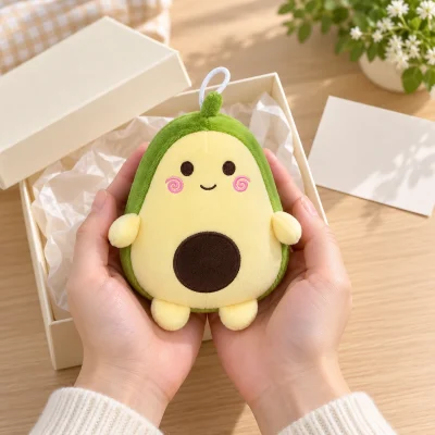 Bơ bông cỡ 15 cm, mặt vàng viền xanh – mở một hộp quà nhỏ