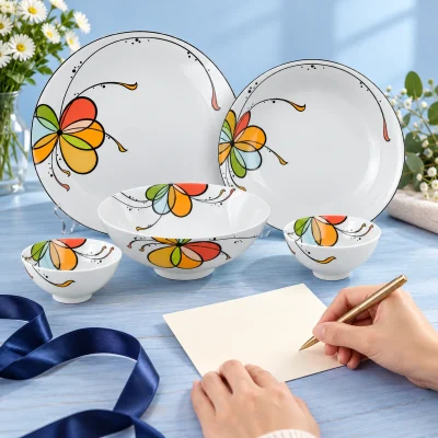Bộ đồ ăn Daisy Bóng Bay 9 món – thêm lời chúc trên thiệp riêng