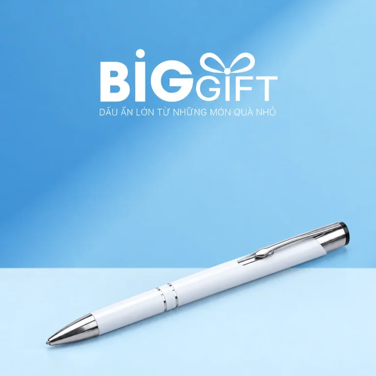 Bút ký kim loại BKV 005 trắng phối bạc