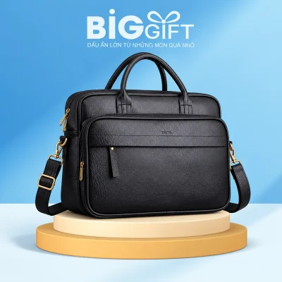 Trita TCA10 đen túi trước lớn và dây đeo trên nền BigGift