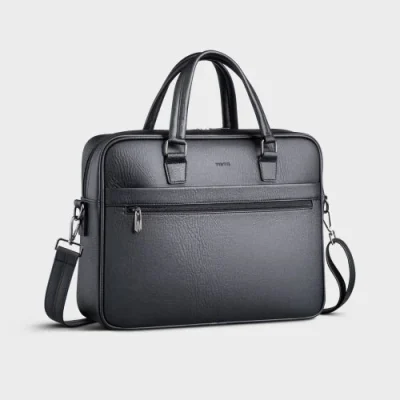 Cặp da tổng hợp Trita TCA19 đen 39 × 9 × 29 cm – túi khóa phía trước và dây đeo