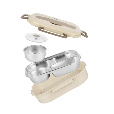 Hộp cơm Elmich EL8304 inox 304 1,3 lít màu kem – xem các bộ phận trước khi chọn mẫu