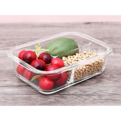 Hộp thủy tinh Nikko chữ nhật 1.040 ml ba ngăn – xem cách chia món từ góc tư liệu