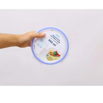 Hộp thủy tinh Nikko tròn 950 ml hai ngăn – dung tích 950 ml và một vách chia giữa