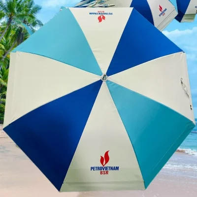 Ô dù cán thẳng R75 tám múi xanh phối trắng – tám múi xen màu và quy cách r75 cm