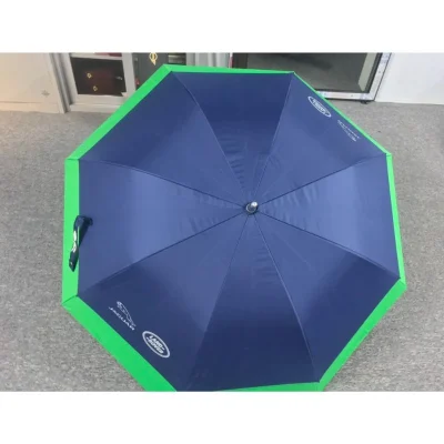 Ô dù golf cán thẳng hai tầng xanh đậm viền xanh lá – tán tám múi với viền xanh lá