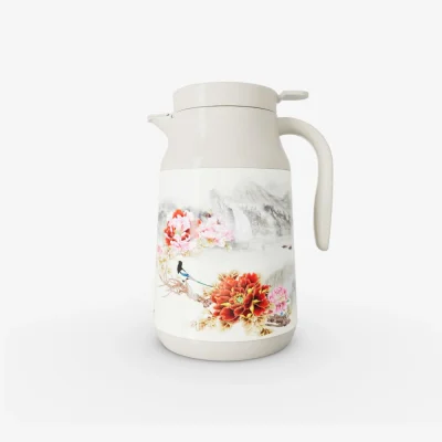Phích giữ nhiệt Rạng Đông 0900 TS1.E 0,9 lít kem họa tiết hoa – nhìn đúng màu và kiểu thân 0900 ts1.e