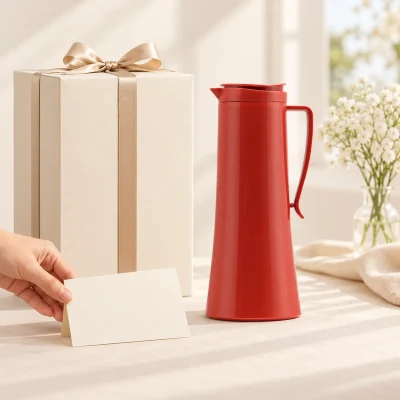 Phích giữ nhiệt Rạng Đông 1040 N1.E 1 lít đỏ – phối bộ quà gia dụng cùng hộp và thiệp