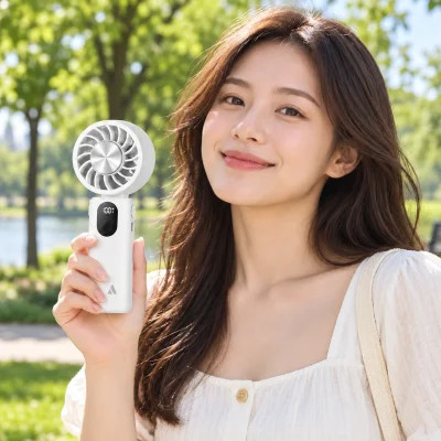 Quạt cầm tay sò lạnh AECOOLY PC01 màu trắng – mang quạt cá nhân trong hoạt động theo mùa