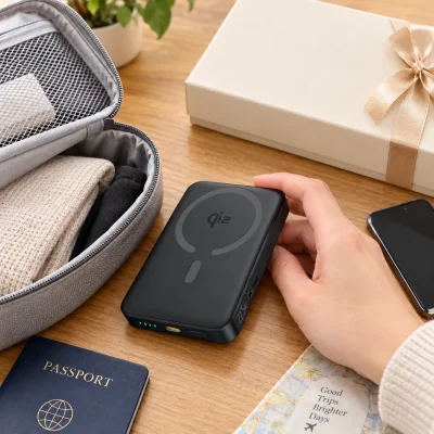 Sạc dự phòng Baseus EnerFill FM12 Qi2 10.000 mAh 22,5W màu đen – xếp sạc vào bộ quà mang theo