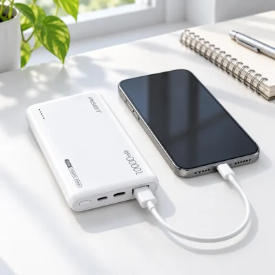 Sạc dự phòng PISEN TP-D094 10.000 mAh 10W trắng – dùng tại bàn khi cần thêm nguồn cho điện thoại