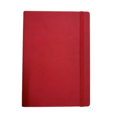 Sổ dán gáy dây chun A5 màu đỏ SD50 – ảnh thực tế