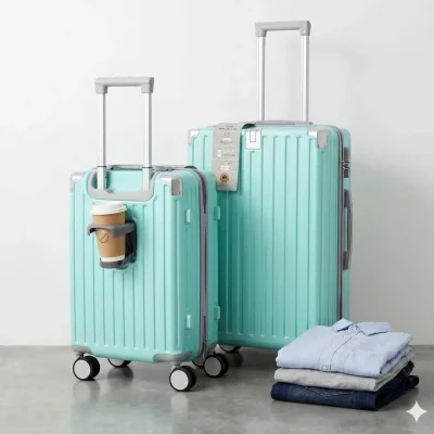 Vali kéo 20 inch xanh ngọc gân dọc phối xám – chọn đúng cỡ và một cấu hình cụ thể