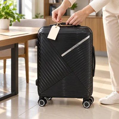 Vali kéo PP 20 inch đen gân chéo phối thanh kim loại – chuẩn bị lời chúc và cách trao